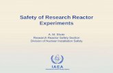 Safety of Research Reactor Experiments · Safety of Research Reactor Experiments A. M. Shokr ... reactor experiments -Radiation protection: -The proposed experiment should not affect