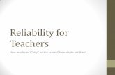 Chapter 4: Reliability for Teachers - GeneseoReliability of Composite Scores •When several tests or subtests contribute to an overall score, this is known as the composite score