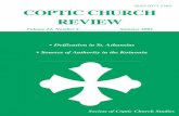 ISSN 0273-3269 COPTIC CHURCH REVIEWCOPTIC CHURCH REVIEW A Quarterly of Contemporary Patristic Studies ISSN 0273-3269 Volume 22,Number 2 . . . Summer 2001 34 Deification in St.Athansius