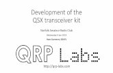 Development of the QSX transceiver kitqrp-labs.com/images/qsx/Norfolk.pdf · Transmitter: •For CW, the PA is easy (Class C, D, E are all Ok)… but for SS we need a Linear –much