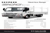 Steel Ace Range - Hino Australia2).pdf · Fuel Tank Capacity 170 lts 170 lts 170 lts 170 lts 170 lts 170 lts PERFORMANCE DATA Max Theoretical Speed 140 km/h 131 km/h 142 km/h 131