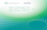 Key Changes for the 2017 Edition of the ASME BPVC · 2017-05-15 · Key Changes for the 2017 Edition of the ASME BPVC Section I Major Changes Revise PG-75 to Clarify Visual Examination
