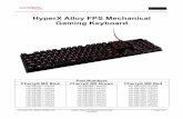 HyperX Alloy FPS keyboard user manual...Document No. 480HX-KB1001.A01 HyperX Alloy FPS Mechanical Gaming Keyboard Page 5 of 7 Function Keys: Press “FN” and a function key at the