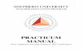 1. 2017+10-31+Practicum+Manual+Revision (3)7 Courses with Practicum Components Foundations Courses - All Teacher Candidates Level EDUC 150 or MUSC 100 (Teacher Shadow-8 hours) Seminar