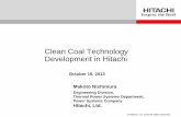 Clean Coal Technology Development in Hitachi · Hitachi Power Systems Company 2. Boiler Technology 3. Steam Turbine Technology 4. ... 2 . Power Business in Hitachi . Major Equipment