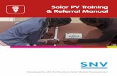 Solar PV Training & Referral Manual - SNV Training & Referral Manual 07 Solar PV (Photovoltaics) - Solar