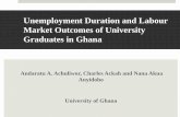 Unemployment Duration and Labour Market …...Introduction cont’d Graduate unemployment in Ghana has been attributed to skills mismatch and lack of experience (Baah-Boateng, 2015;