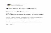 Hinze Dam Stage 3 Project Terms of Reference for an ...eisdocs.dsdip.qld.gov.au/Hinze Dam Stage 3/EIS/Appendices/a-tor.pdf · ii Hinze Dam Stage 3 Draft Terms of Reference for an