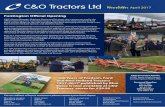 Newsletter - C&O Tractors...Newsletter April 2017For on call/out of hours assistance please contact your local depot: Blandford Heights Blandford Forum Dorset DT11 7TF 01258 451221