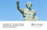 A Guide to “Living” Patina Finishes for Architectural Bronze … · 2017-10-20 · If the patina is left to age naturally, expect to have a range of different finishes, textures