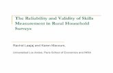 The Reliability and Validity of Skills Measurement in Rural Household Surveys …siteresources.worldbank.org/INTLSMS/Resources/3358986... · 2016-04-27 · Good body of evidence in