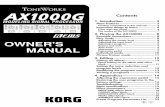 KORG AX1000G USER MANUAL - cialco.co.uk AX1000G USER MANUAL.pdf · Keep this manual After reading this manual, please keep it for later reference. Keeping foreign matter out of your