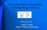 Introduction to Transfer Pricing Regulations...Introduction to Transfer Pricing Regulations Vispi T. Patel Vispi T. Patel & Associates January 24, 2015 1. Agenda Transfer Pricing Regulations