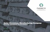 Qatar Aluminium Manufacturing Company IR Presentation Q3...The companies in which Qatar Aluminium Manufacturing Company Q.P.S.C. directly and indirectly owns investments are separate
