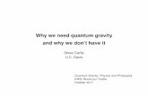 Why we need quantum gravity and why we don’t have it · Why we need quantum gravity and why we don’t have it Steve Carlip U.C. Davis Quantum Gravity: Physics and Philosophy IHES,