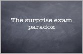 The surprise exam paradox - University of Notre Damejspeaks/courses/2011-12/20229...paradox Imagine that I begin class with the following announcement: The Announcement In addition