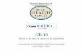 ICD-10 · 2016-10-13 · ICD-10 Relevant Documentation (Cont. 4) Code Examples – Otitis Media: ICD-10 Code Description B053 Measles complicated by otitis media H6501 Acute serous