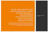 Secrets of successful ERP Software Selection · Secrets of successful ERP Software Selection CHAPTER 4 – PROSPECTIVE SUPPLIERS FOR YOUR ERP – GET ON TO THE WEB Develop your draft