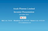 Anuh Pharma Limited Investor Presentation Pharma H1FY15 Investor... · 2014-11-17 · Disclaimer This presentation may include certain “forward looking statements”, based on current