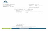 Certificate of Analysis · 2019-12-31 · States Environmental Protection Agency (EPA). The procedure involves a cold-oxidation of the acidified sample using bromine monochloride