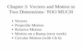 Chapter 3: Vectors and Motion in Two Dimensions- …lwillia2/20/20ch3_f14.pdfChapter 3: Vectors and Motion in Two Dimensions- TOO MUCH • Vectors • Projectile Motion • Relative