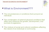INDIAN BUSINESS ENVIRONMENT - Slide Scope · INDIAN BUSINESS ENVIRONMENT What is Environment??? The circumstances or conditions that surround an individual. The combination of external