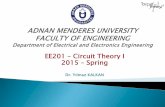 EE201 – Circuit Theory I 2015 – Spring · 2015-03-17 · Basic Concepts (Chapter 1 of Nilsson - 3 Hrs.) ... Mesh and Nodal Analysis Example 4.6 & 4.7 from textbook are useful