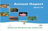 Annual Report - National Biodiversity Authoritynbaindia.org/uploaded/pdf/ANNUALREPORT/AR_2013-14_Eng.pdfAnnual report of the National Biodviersity Authority for the year 2013-14 compiled