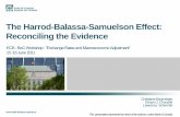 The Harrod-Balassa-Samuelson Effect: Reconciling the Evidence · Developed by Harrod (1933), Balassa (1964) and Samuelson (1964) To explain sustained real exchange rate (RER) appreciations