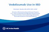 Vedolizumab Use in IBD · Role of Vedolizumab for patients with EIM and perianal disease First line versus second line therapy in UC and CD Role for hospitalized severe UC patients