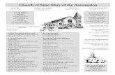 Church of Saint Mary of the Assumption · 2019-09-18 · Al Mehldau 232-1168 HOLYDAYS OF OBLIGATION Please see the bulletin. NEW PARISHIONERS: Fr. Duff personally likes to register,