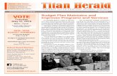 VOTE Budget Plan Maintains and Improves Programs and … · 2019-07-30 · MAY 2019 INSIDE THIS ISSUE:} Second Annual Success Fest} STEAM to STREAM Lab} Capital Improvement Update