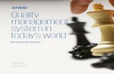 Quality management system in today's world · by APQC and its member companies as an open standard to facilitate improvement through process management and benchmarking, regardless