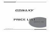 Genaxy Price List 2017-18 -- 26-04-2017 Plasticware... · GSPL PRICE LIST 2017-18 Category Company Catalog No. Description Unit/Pk Unit/Cs Rate/Pk Rate/Cs Plasticware Axygen TGL-1165-R