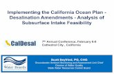 Implementing the California Ocean Plan - Desalination … DeSal 2019... · 2019-02-21 · Scott Seyfried, PG, CHG. Groundwater Ambient Monitoring and Assessment Unit Chief. Division