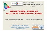 Politecnico di Torino - AICTC · after washing according UNI-EN ISO 105-C01 using ECE detergent, ... (DyStar). vTreatment homogeneity vChitosan presence after washing . ... Chitosan