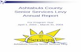 Ashtabula County Senior Services Levy Annual Report Foracdjfs.org/wp-content/uploads/2018/02/Annual-Report-2003... · 2018-02-01 · Ashtabula County Senior Services Levy Annual Report
