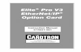 MAN1063-02 Elite Pro V3 EtherNet-IP Option Card · 3 General Description Model C14521-001 provides the Elite ® Pro V3 series of drives with an EtherNet/IP ® interface. The card