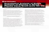 Quantitative Analysis of Stable Isotopes of Glucose in ... · Introduction Glucose is a substance that is consumed and produced in the ... concentration of isotopically labeled compounds