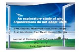 An exploratory study of why organizations do not adopt CMMI · Empirical study environment of reasons why SW-developing organizations do not adopt CMMI Data Two moths of sales data
