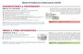 New Products February 2019 DISINFECTANT & DEODORANT · New Products February 2019 DISINFECTANT & DEODORANT Appearance Clear, colorless liquid Odor None MULTI-OXIDE #2390 One-Step