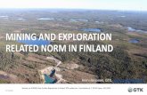 MINING AND EXPLORATION RELATED NORM IN FINLANDkyt2022.vtt.fi/seminar_sept_2019/Reijonen_nearsurf_26092019.pdf · Mining and mineral processing of NORM bearing ores can lead to elevated