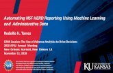 Automating NSF HERD Reporting Using Machine Learning and ... · CIMA Session: The Use of Advance Analytics to Drive Decisions 2018 APLU Annual Meeting New Orleans Marriott, New Orleans