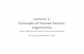 Lecture 1: Concepts of human factors: ergonomics 5380/Lecture 01 Concepts HF_2018.pdf · Human factors (Ergonomics) •Approach of human factors: –It is the systematic application