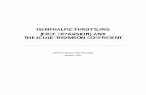 ISENTHALPIC THROTTLING (FREE EXPANSION) AND THE JOULE ... · a generalized graphical correlation for the JT inversion curve for pure fluids within the framework of the law of corresponding