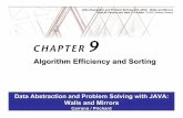 Algorithm Efficiency and Sorting · Data Abstraction and Problem Solving with JAVA Walls and Mirrors Frank M. Carrano and Janet J. Prichard ... An insertion sort partitions the array