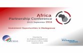 Partnership Conference - Mauritius Africamauritiusafrica.com/wp-content/uploads/2016/09/Madagascar.pdf · Partnership Conference 20-21 September 2016. Madagascar at a glance ... Tana)