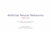 Artificial Neural Artificial Neural Networks Part 1/3 Slides modified from Neural Network Design