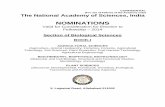 Nomination Book/Biological Sciences - Book I.pdf · CONFIDENTIAL (For use of Fellows of the Academy only) The National Academy of Sciences, India NOMINATIONS Valid for Consideration