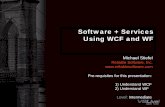 Software + Services Using WCF and WF · Software + Services Using WCF and WF Michael Stiefel Reliable Software, Inc. . Pre-requisites for this presentation: 1) Understand WCF ...